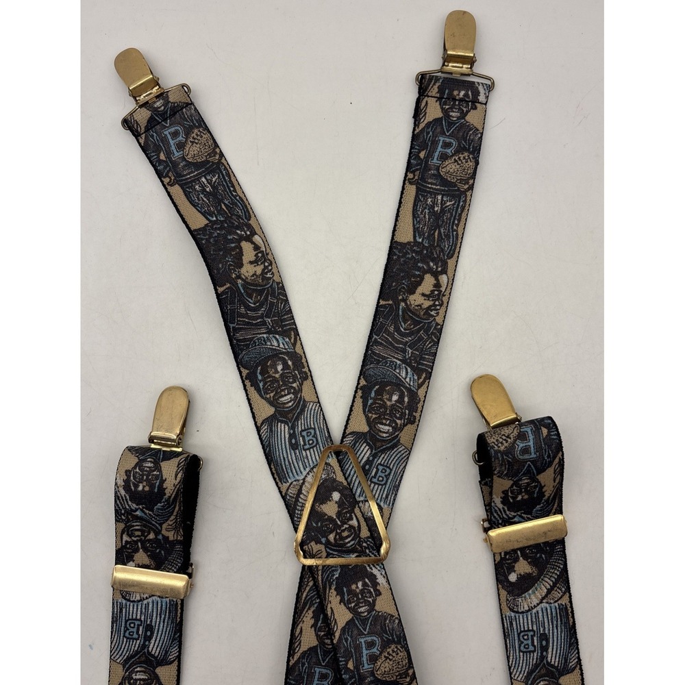 pelican USA suspenders baseball gold tone brass clips